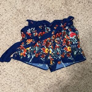 Floral Print Navy Blue Romper